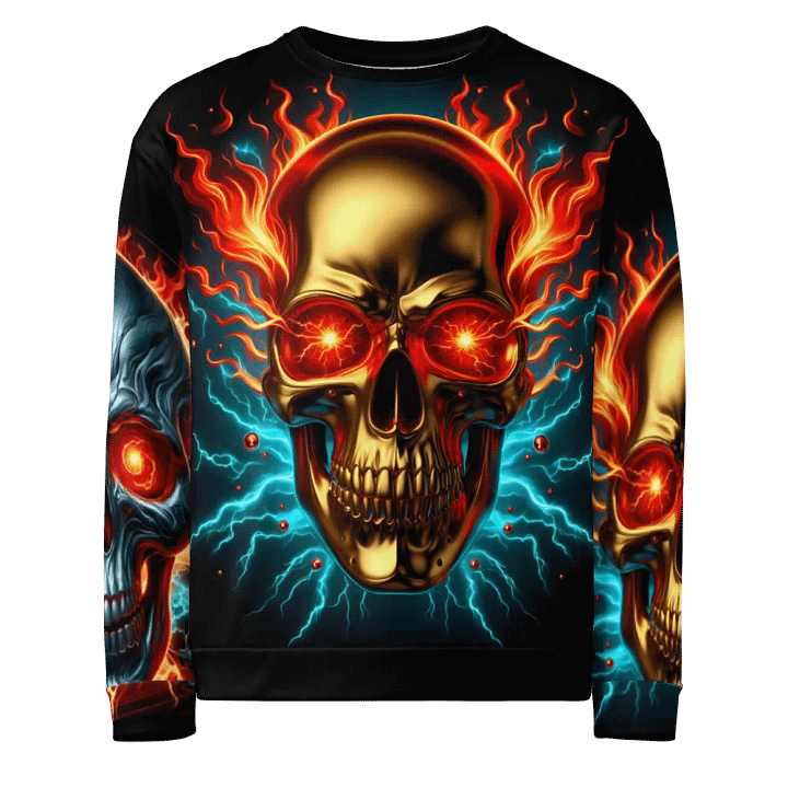 Inferno Skull All-Over Print - Unisex Sweatshirt #8 product image (1)