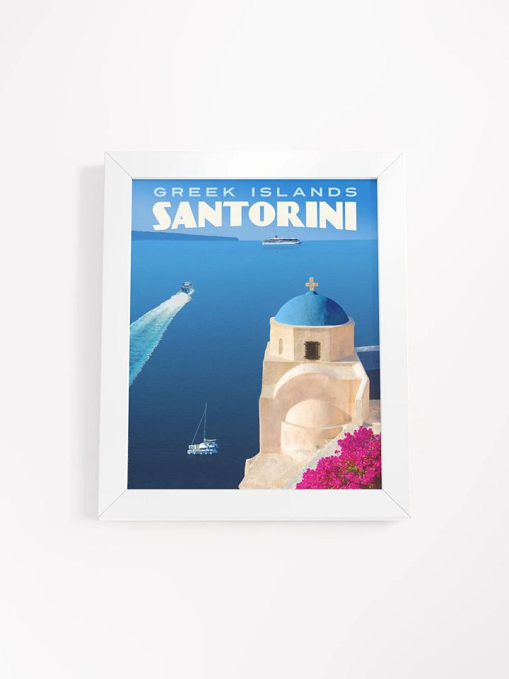 Framed Vintage-Style Santorini Travel Poster product image (5)