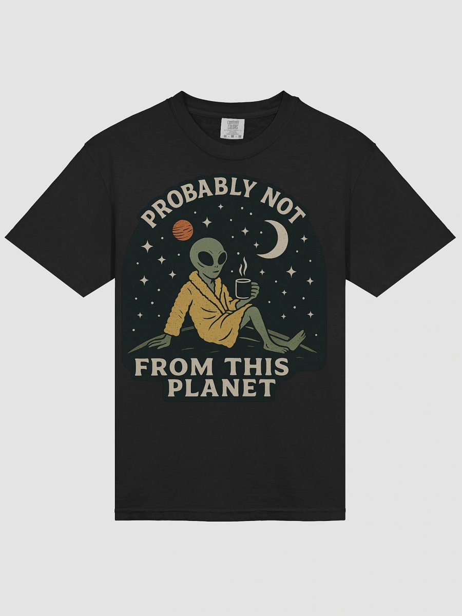 Chill Alien in Robe – Probably Not From This Planet | Funny Space-Themed Coffee Art product image (3)