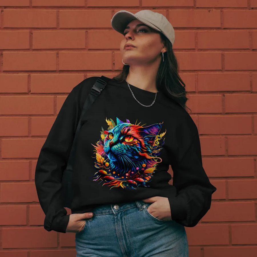 [Trippy Cat] Unisex Premium Heavyweight Long Sleeve Shirt product image (11)