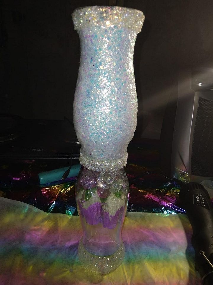 Glittered Hour Glass Vase Candle Holder Centerpiece product image (1)