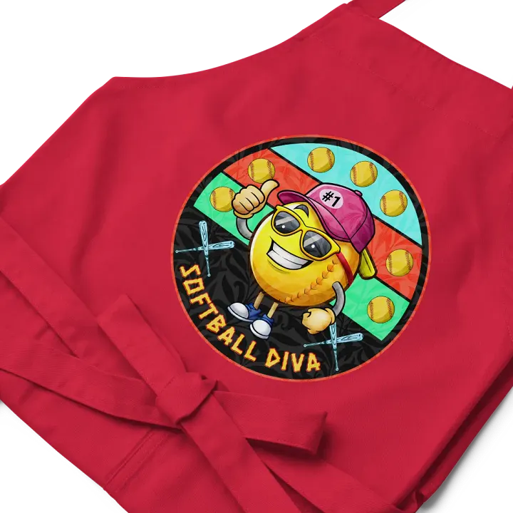 Softball Diva Cartoon Character Apron product image (1)