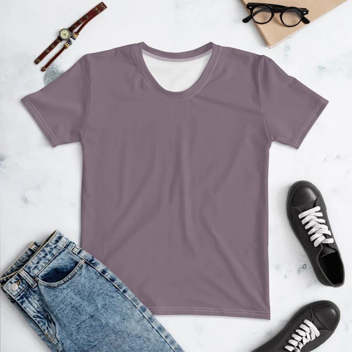 Plain Faded Orchid Grey Soft Summer Women's Crewneck Polyester Heavyweight Premium T-Shirt by Treasure Pie product image (1)