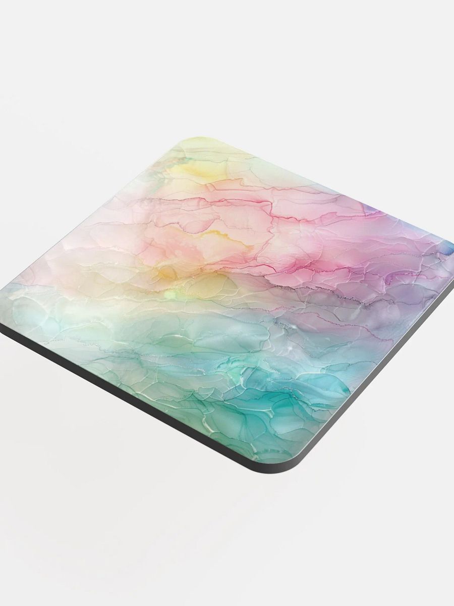 Multicolor Alcohol Ink Glossy Cork Coaster by Treasure Pie product image (4)