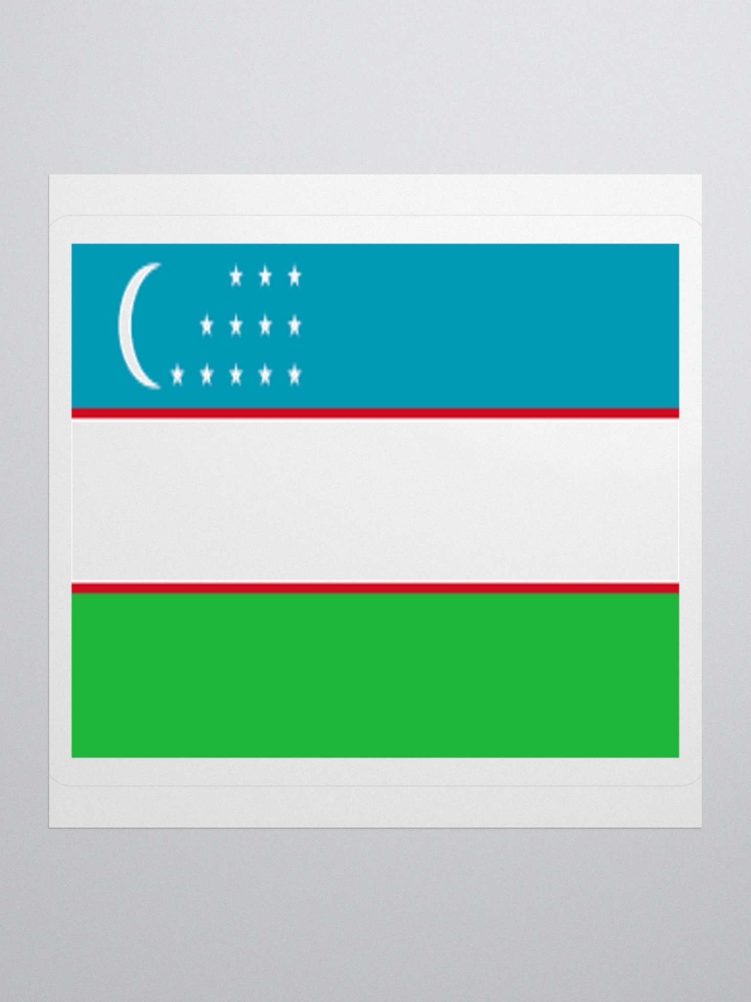 Uzbekistan Flag Sticker | Crescent Twelve Stars Design | Durable Vinyl | 3 Sizes product image (3)