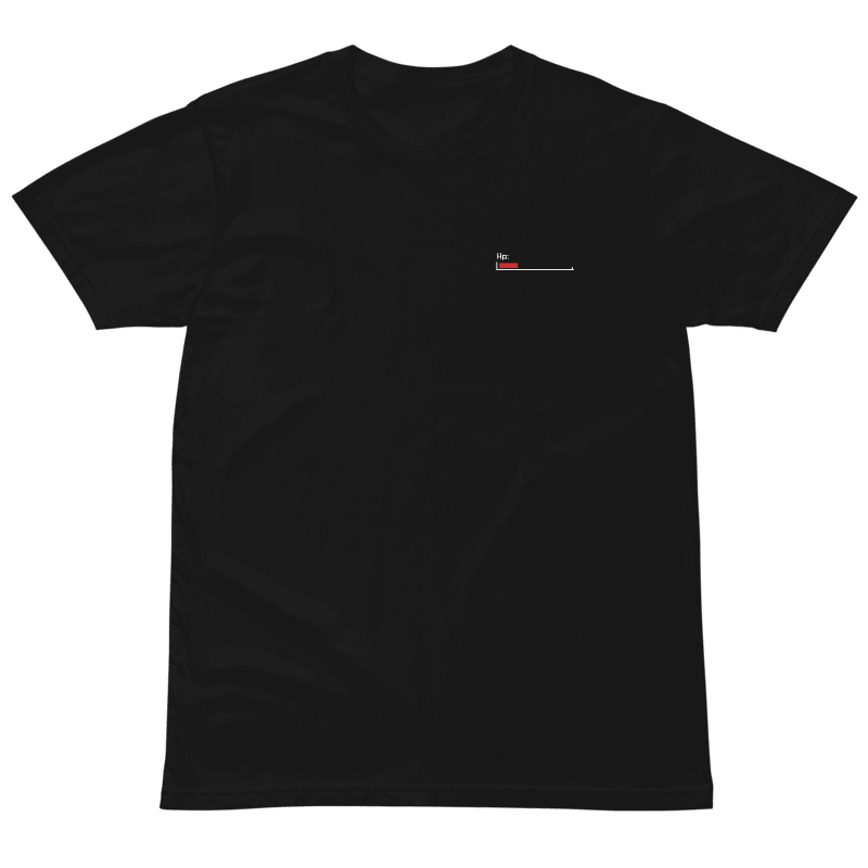 White Healthbar Embroidered on Black T-Shirt product image (3)