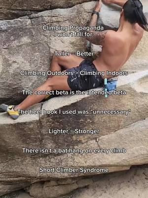 Propaganda I won't fall for! Honestly, climb the things that make you happy. Push yourself as hard as you want to. And just have fun 💪🏽 Any that I missed? Let me know! #propaganda #climbing #bouldering #badbetasonly #adventure 