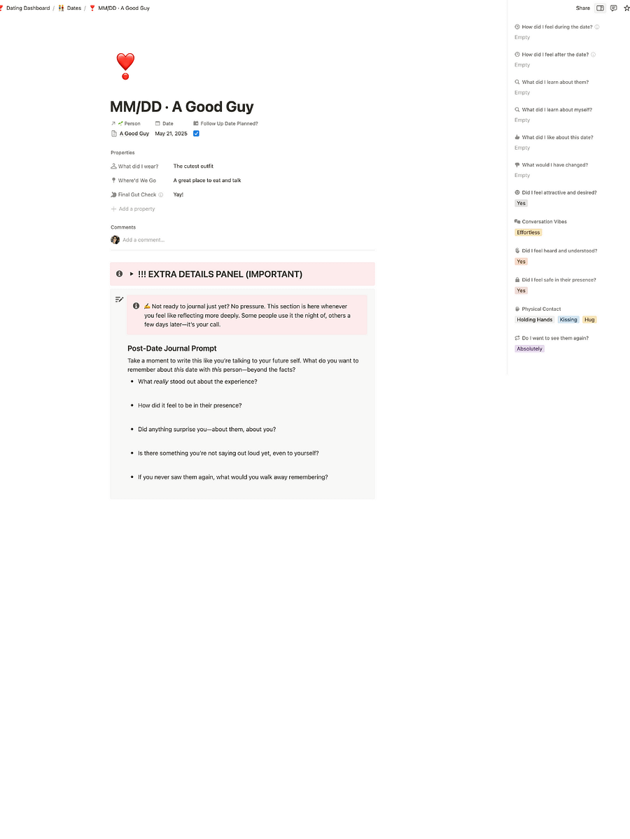 Complete Dating Dashboard (Notion Template) product image (4)