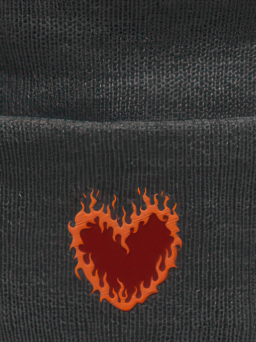 SnugglesCat Flaming Heart Logo | Embroidered Beanie product image (1)