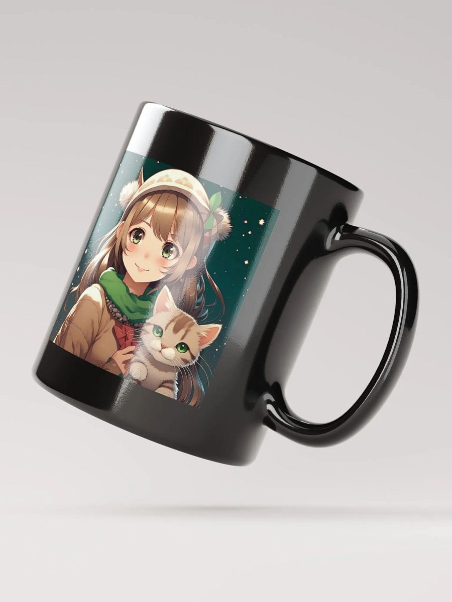 Cute Anime Girl with Christmas Kitten product image (3)