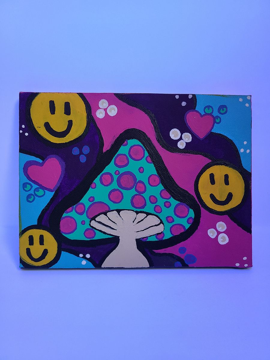 Happi Happi Mushi - 6x8 painting on canvas product image (2)