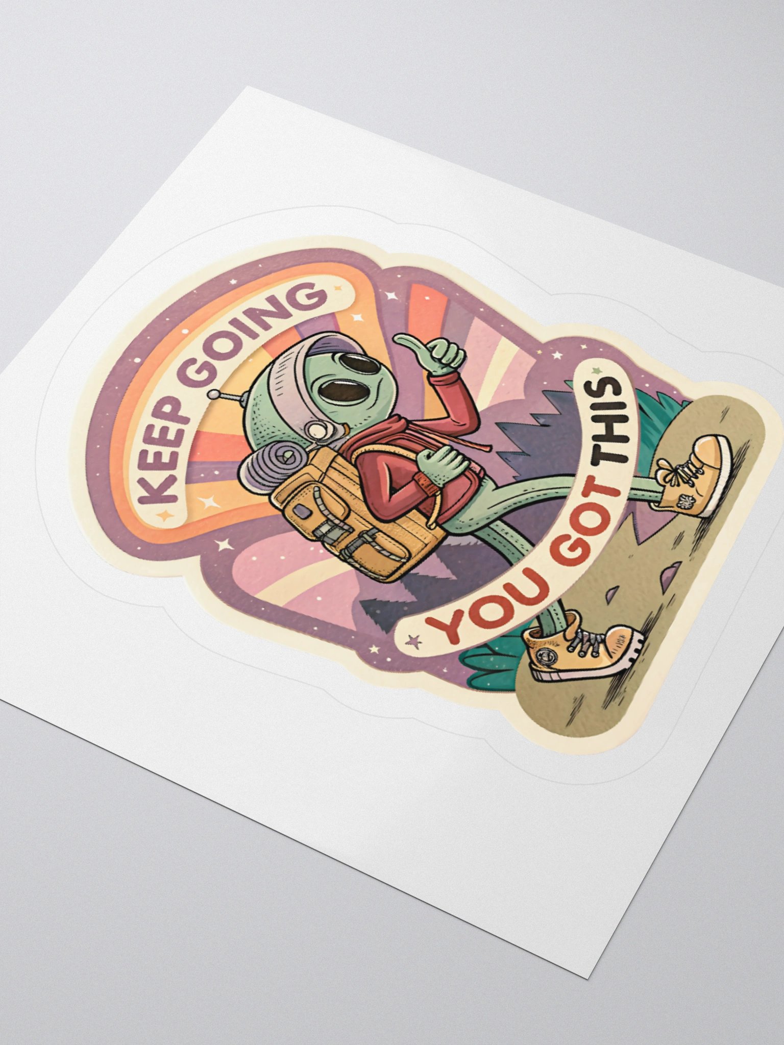 Alien Hiker Thumbs-Up Sticker product image (8)