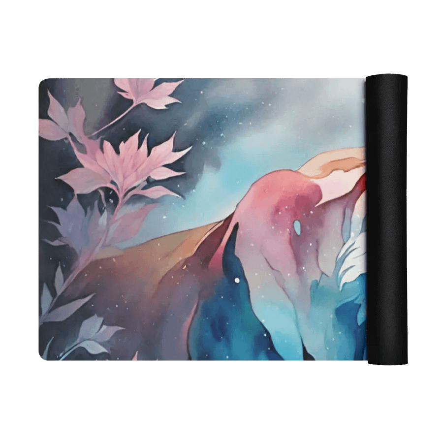 Watercolor Floral Tiger Fantasy Yoga Mat product image (3)