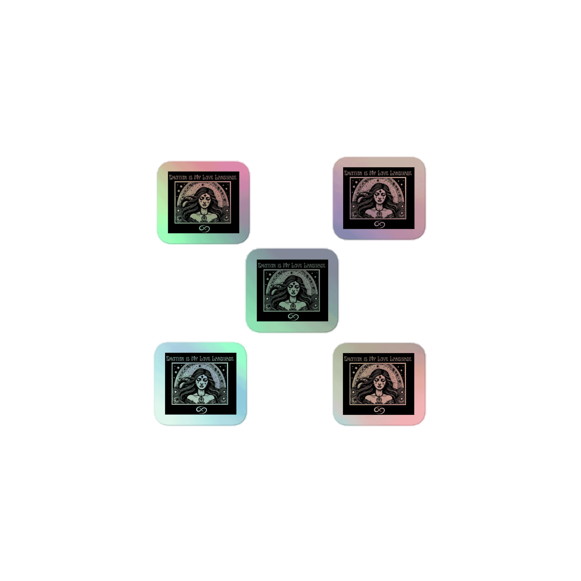 Cancer Zodiac 2025, Emotions are My Love Language, Holo Sticker Pack product image (1)