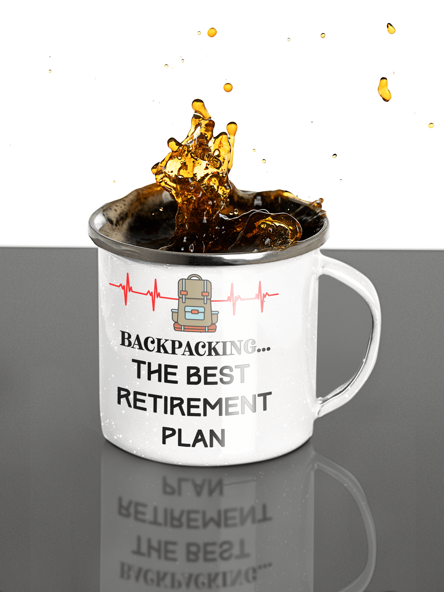 Retirement Backpacking Enamel Mug product image (3)