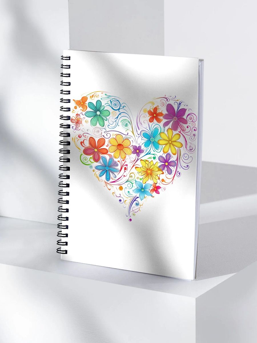 Floral Heart Rainbow Design Notebook product image (3)