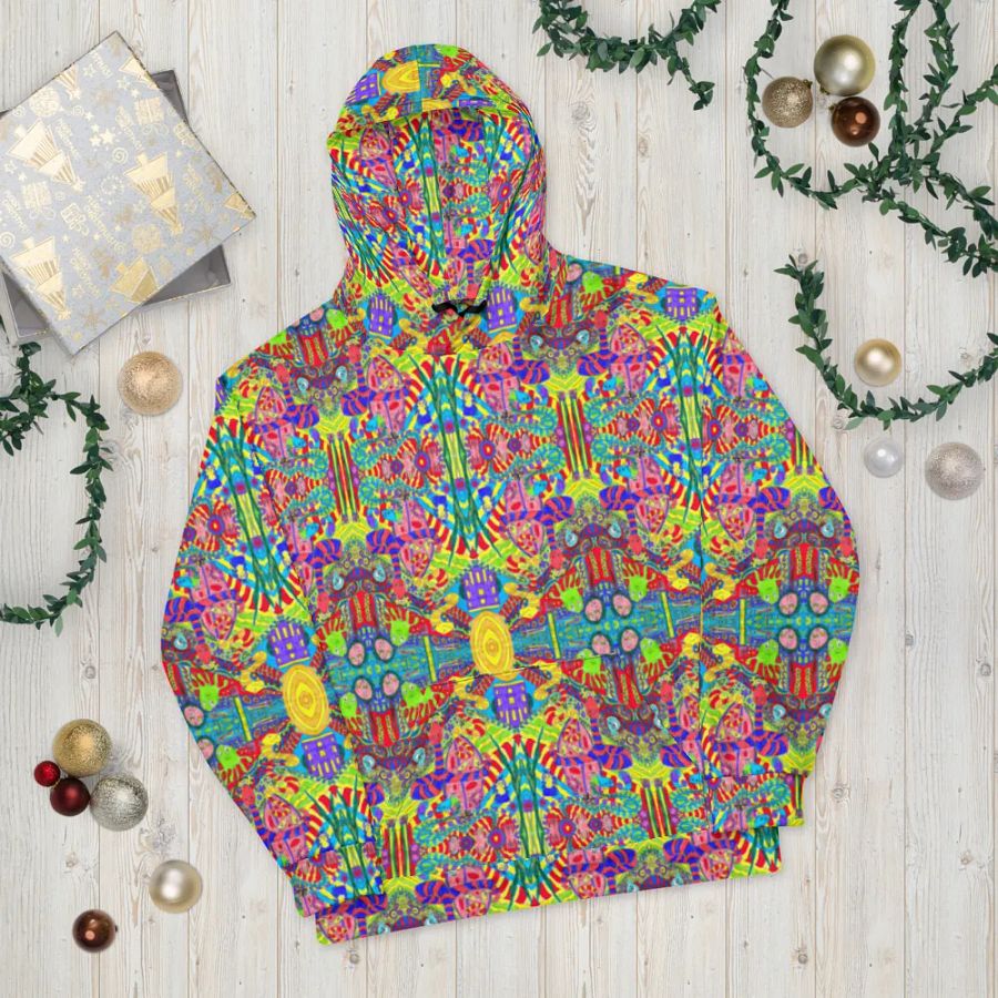 Abstract Doodle Creatures Unisex All Over Print Hoodie product image (10)