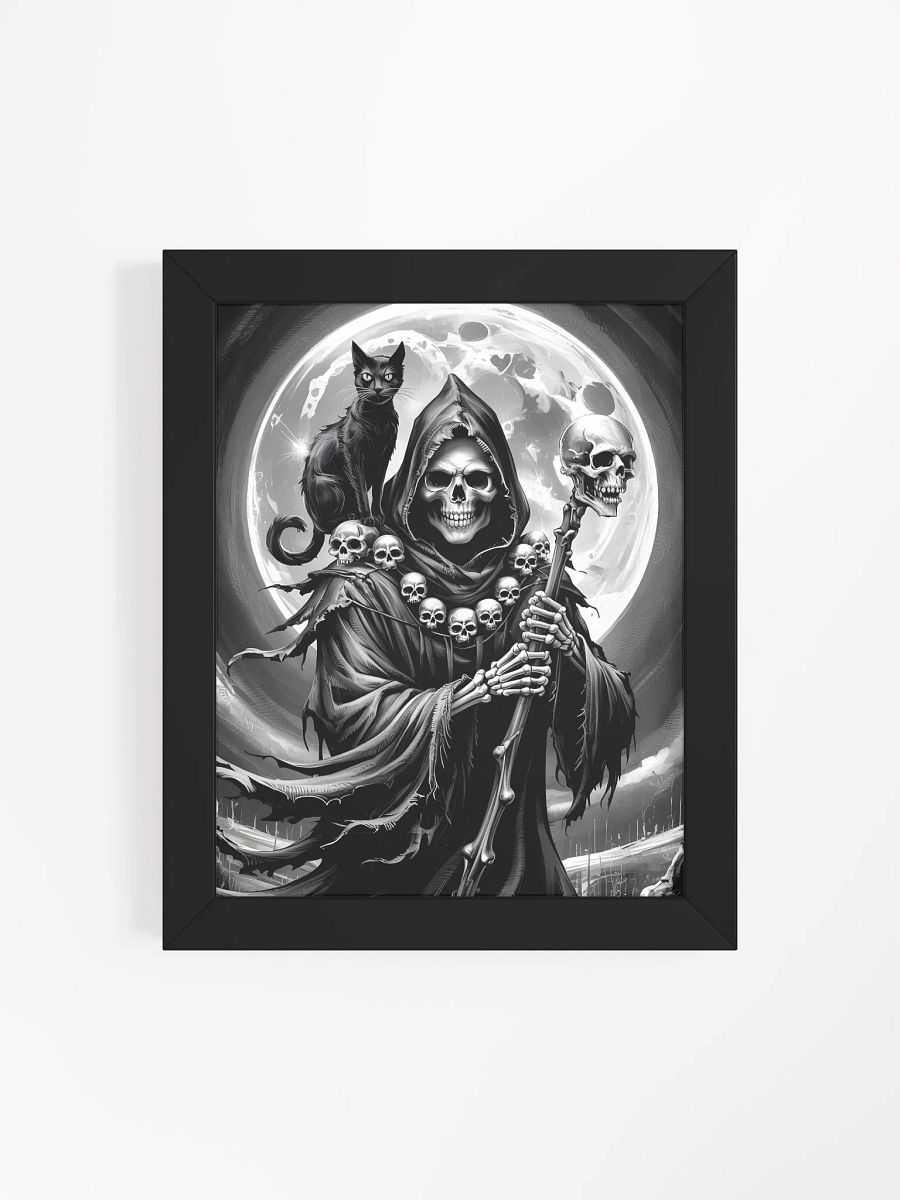 Grim Reaper and Black Cat Framed Print | Gothic Wall Art product image (4)