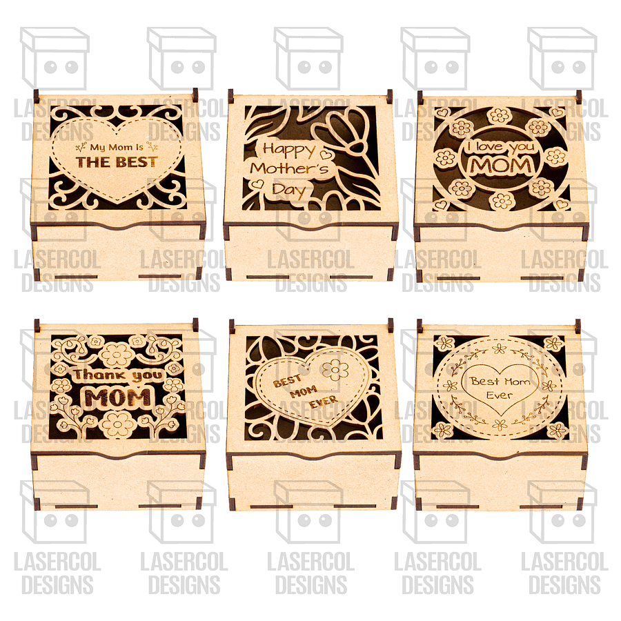 Mother's Day Gift Boxes (3 Sizes, 6 Styles) - Laser Cut Files product image (3)