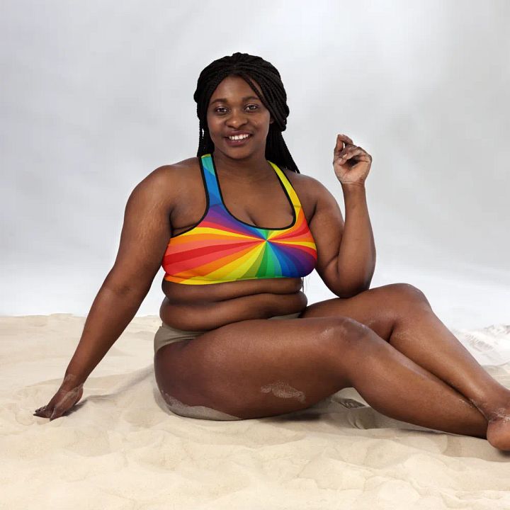Trippy Rainbow Sport Bra product image (1)