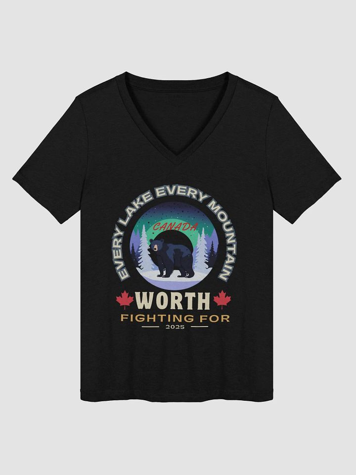Northern Lights Bear Women's V-Neck Tee product image (14)