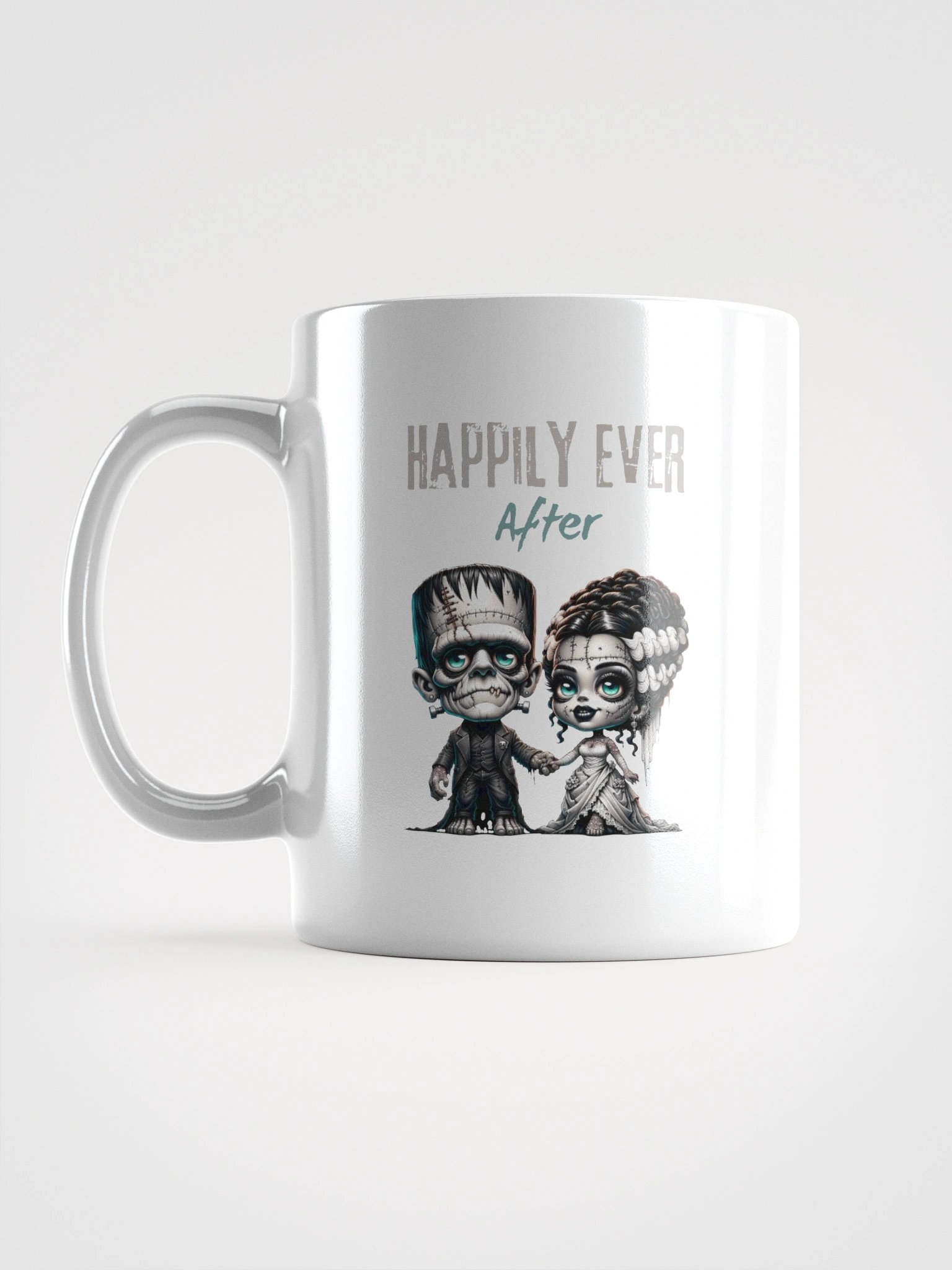 Happily Ever After Cartoonish Frankenstein and Bride Wedding Mug product image (17)