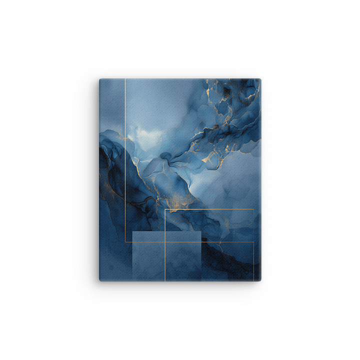 Midnight Flow – Abstract Blue and Gold Fluid Art with Geometric Accents product image (12)