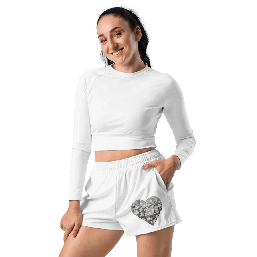 Floral Heart Women's Athletic Short Shorts product image (11)