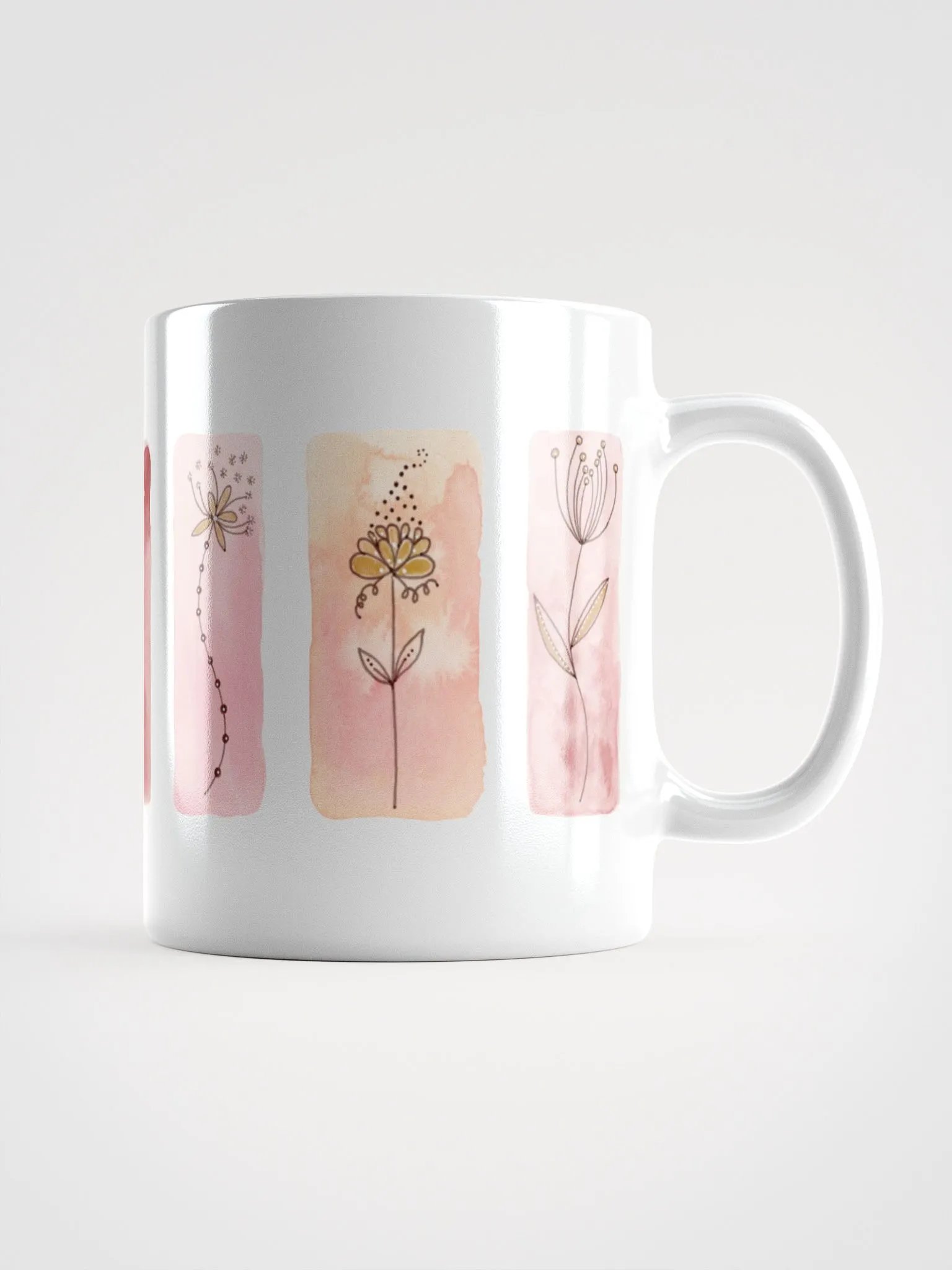 Doodle Flower White Glossy Mug product image (1)