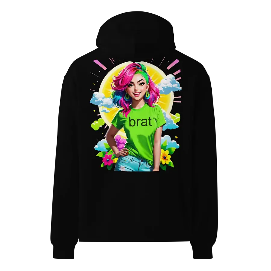 Brat - Premium Hoodie (Black) Brat Life - v5 (Back Printed Design) product image (1)
