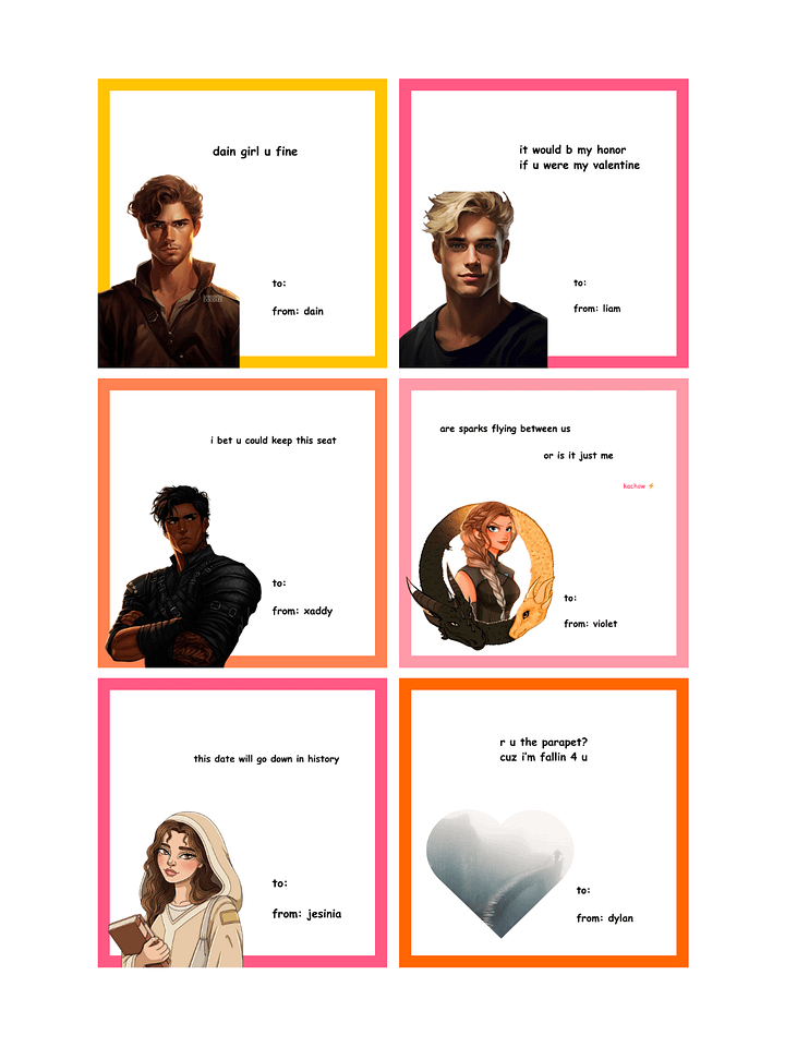 Fourth Wing Valentines (digital download) product image (2)