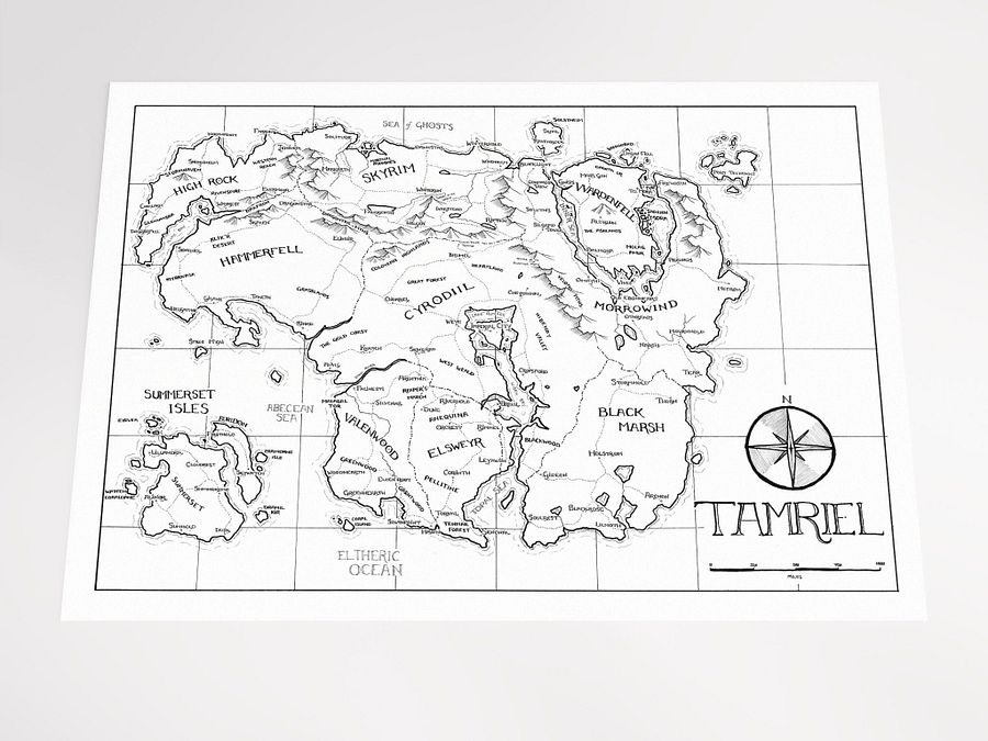 "Tamriel" | Printed Map product image (3)