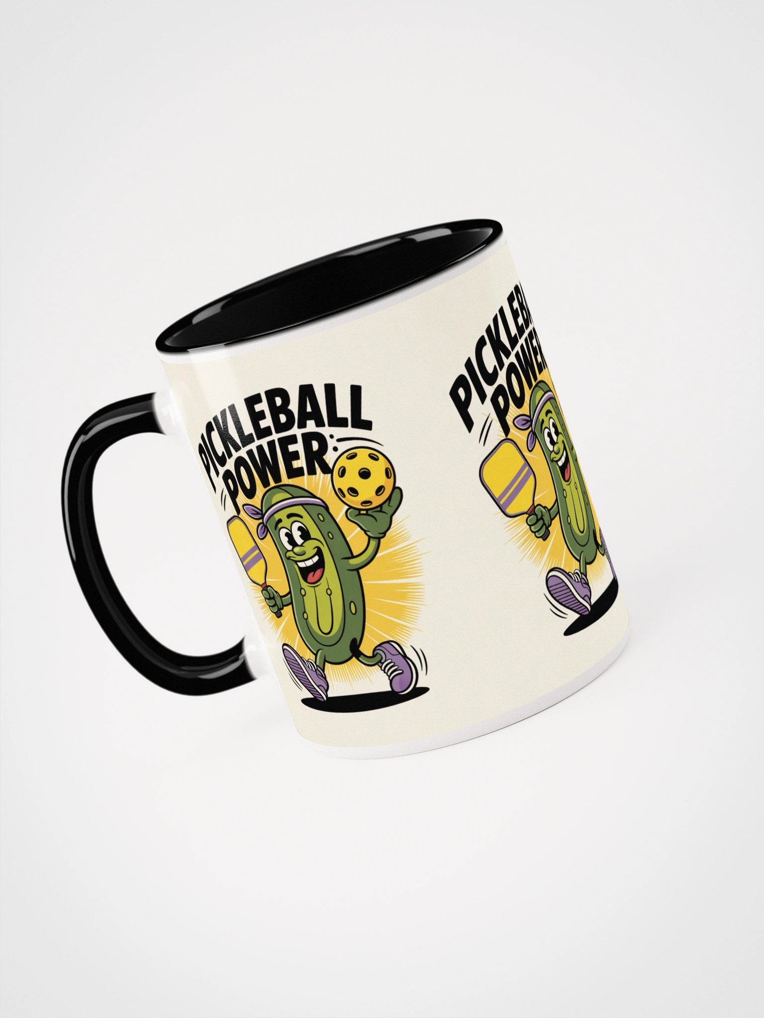 Pickleball Power Mug – Fun Pickle Character with Paddle product image (5)