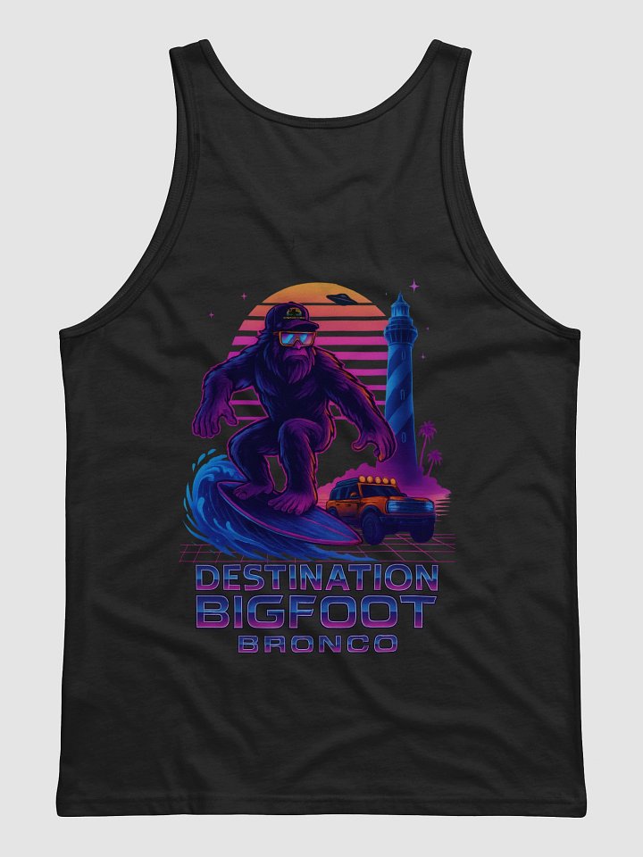 Destination Bigfoot Bronco Synthwave Bella+Canvas Jersey Tank (Black) product image (2)