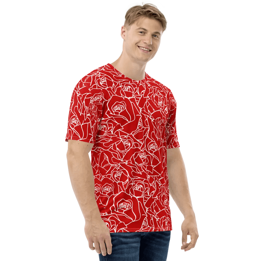 Loads of Roses · red-white crew neck t-shirt product image (6)