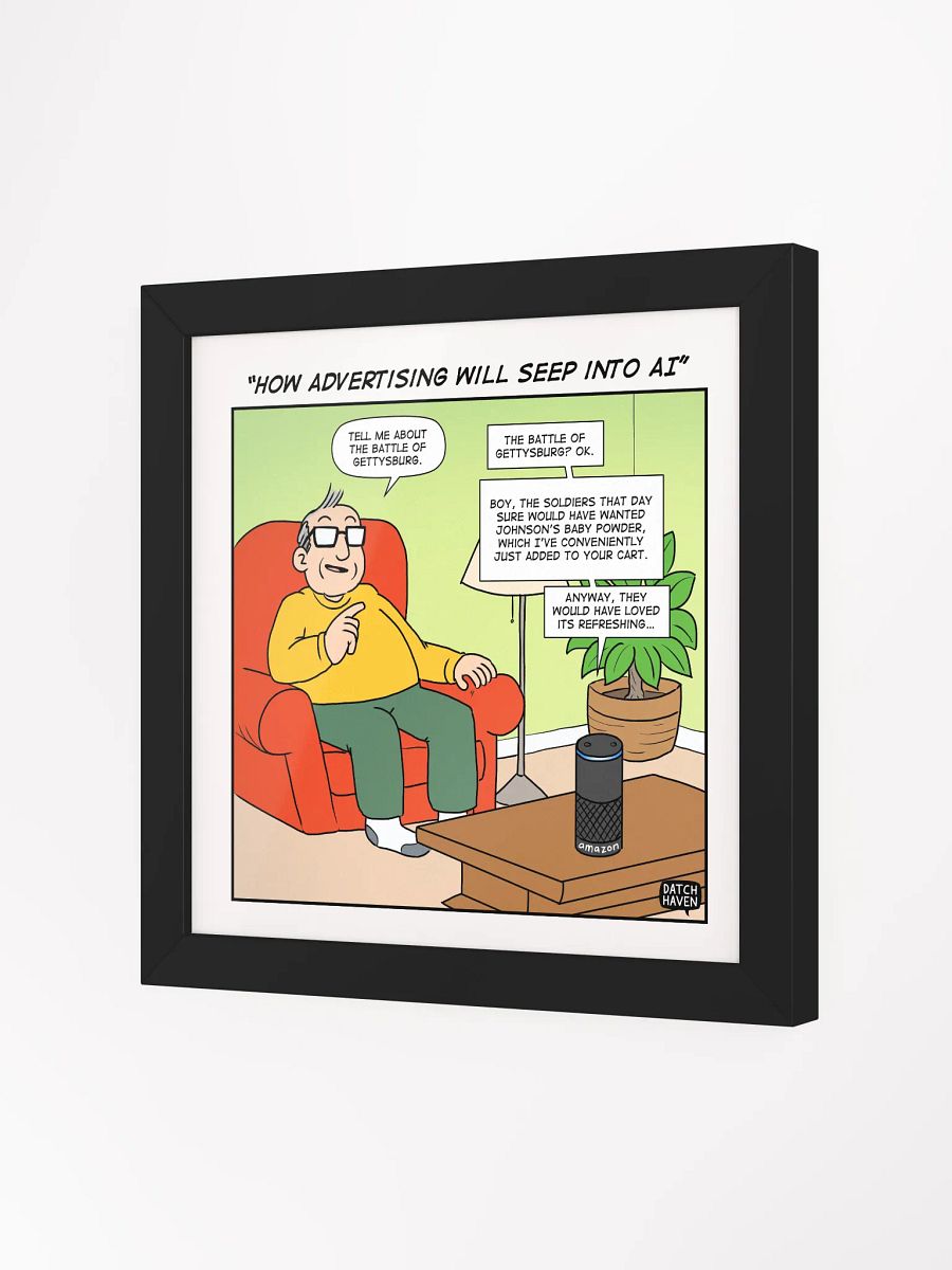 "How advertising will seep into AI" framed poster (10″×10″) product image (2)