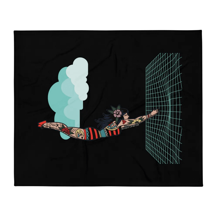 Sky Diving Lady Tattooed Blanket Throw product image (3)