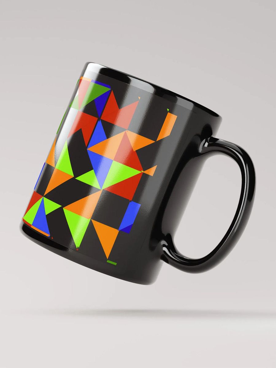 Geometric Shapes Multicolored Black Mug product image (8)