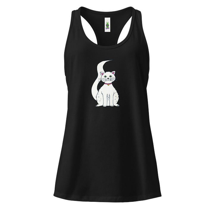 White Cat (art by Dina R.) acrylic painting picture - Women's Racerback Tank Top product image (1)