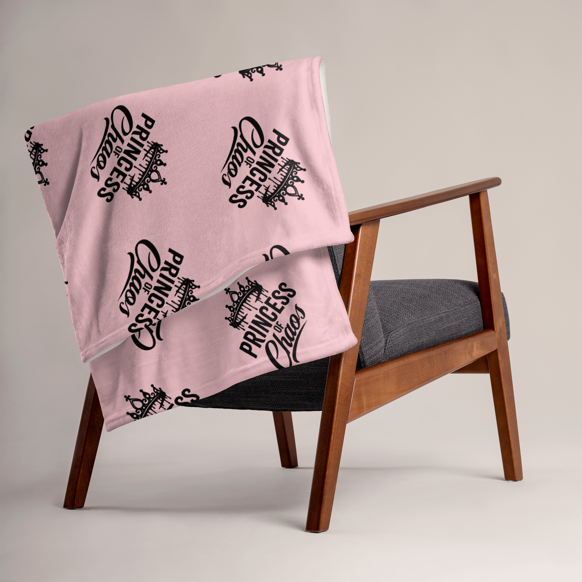 Princess of Chaos Tiara Throw Blanket (Pink & Black) product image (2)