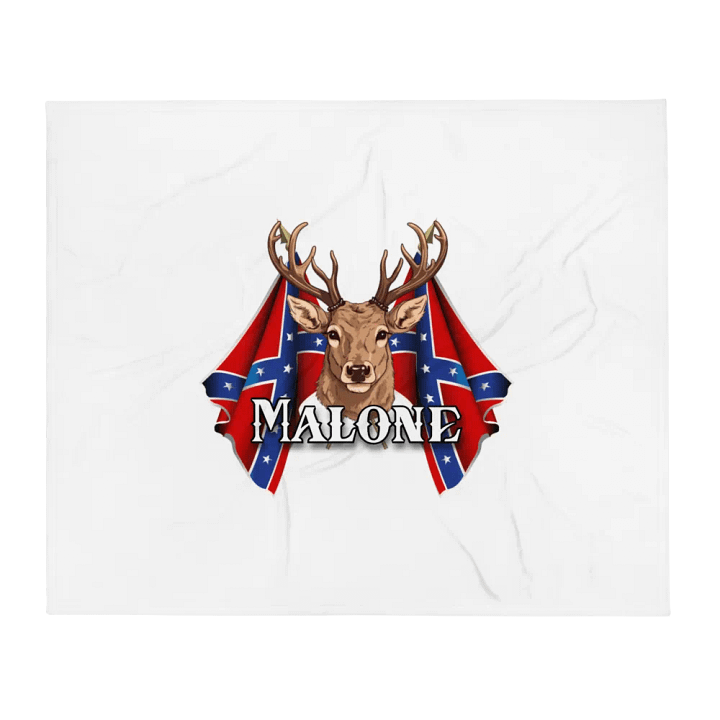 "Malone" Last Name Rebel Redneck Deer - Throw Blanket product image (1)