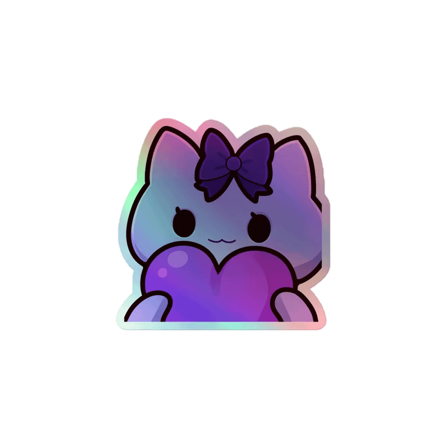 Kitty Heart Holographic Sticker product image (1)