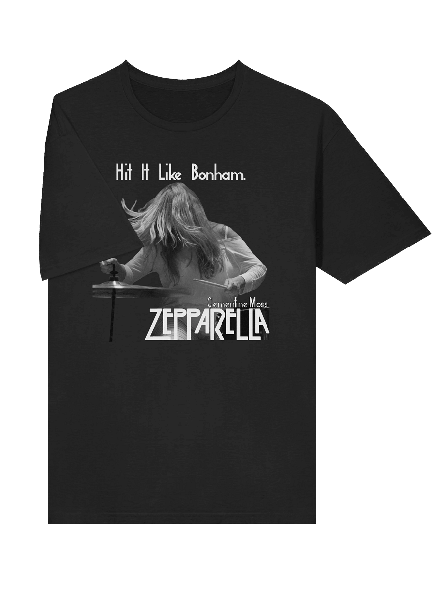 Hit It Like Bonham - Clementine Moss - Tee Black and White Design product image (5)