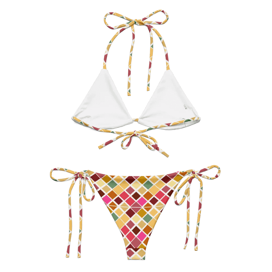 Colorful Square Pattern Design String Bikini - v5 product image (5)