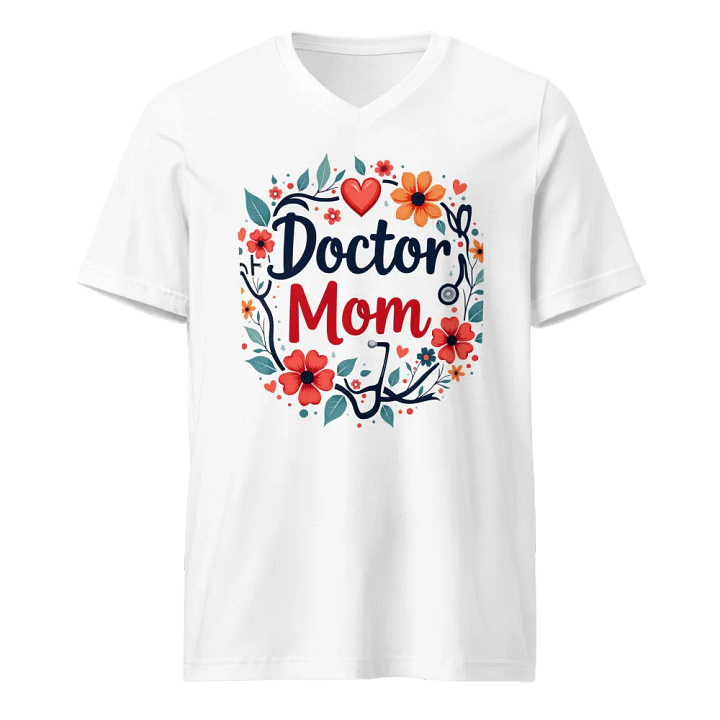 Floral Doctor Mom V-Neck Tee product image (1)