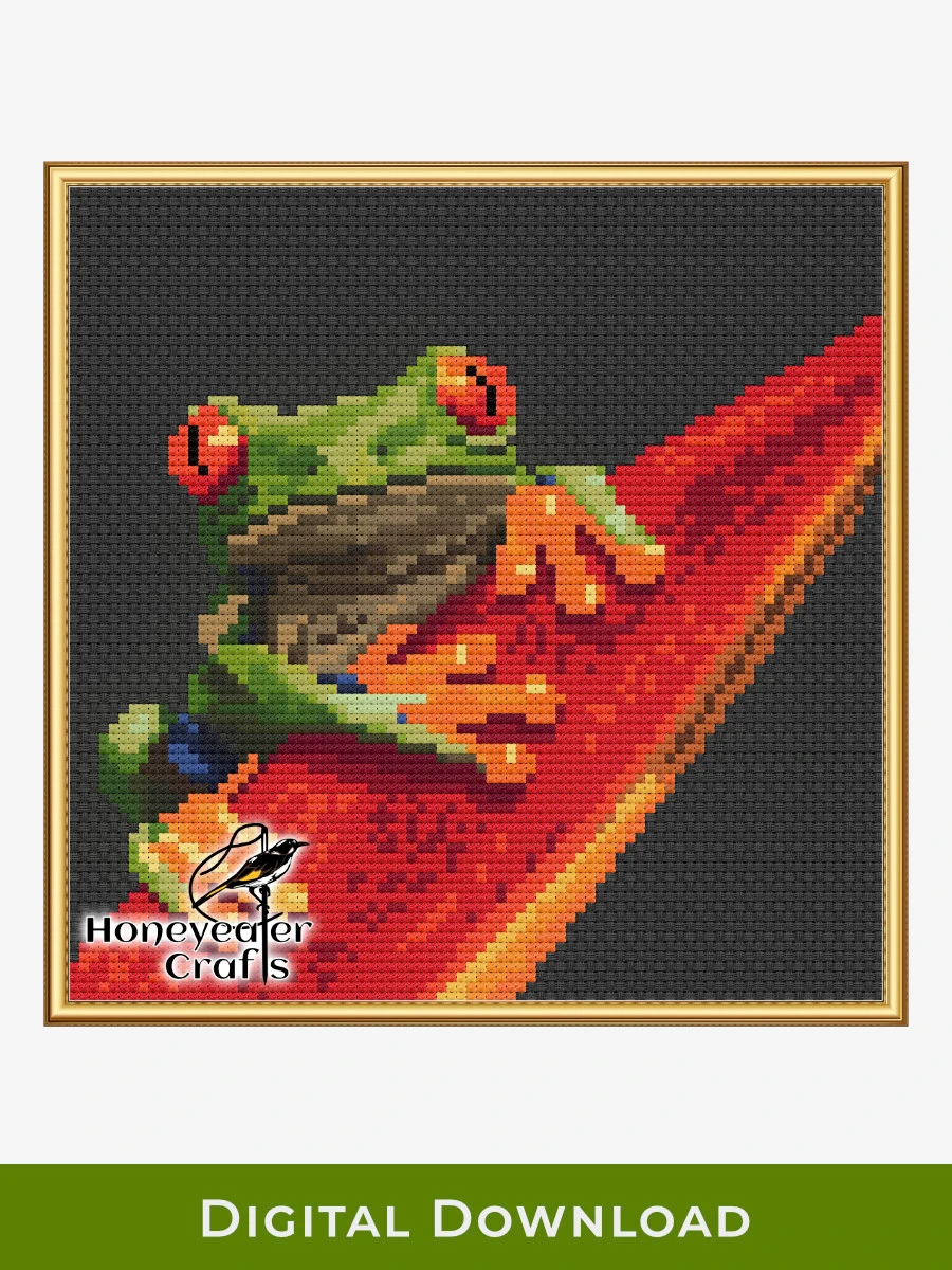 Red-eyed Tree Frog 2: Reptile Cross Stitch Pattern PDF product image (1)