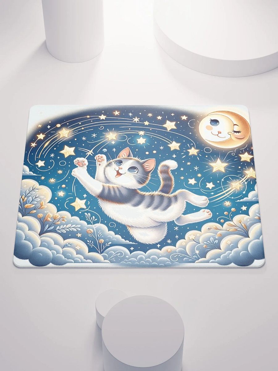 Gaming Mouse Pad: Moon and Stars Cat product image (1)