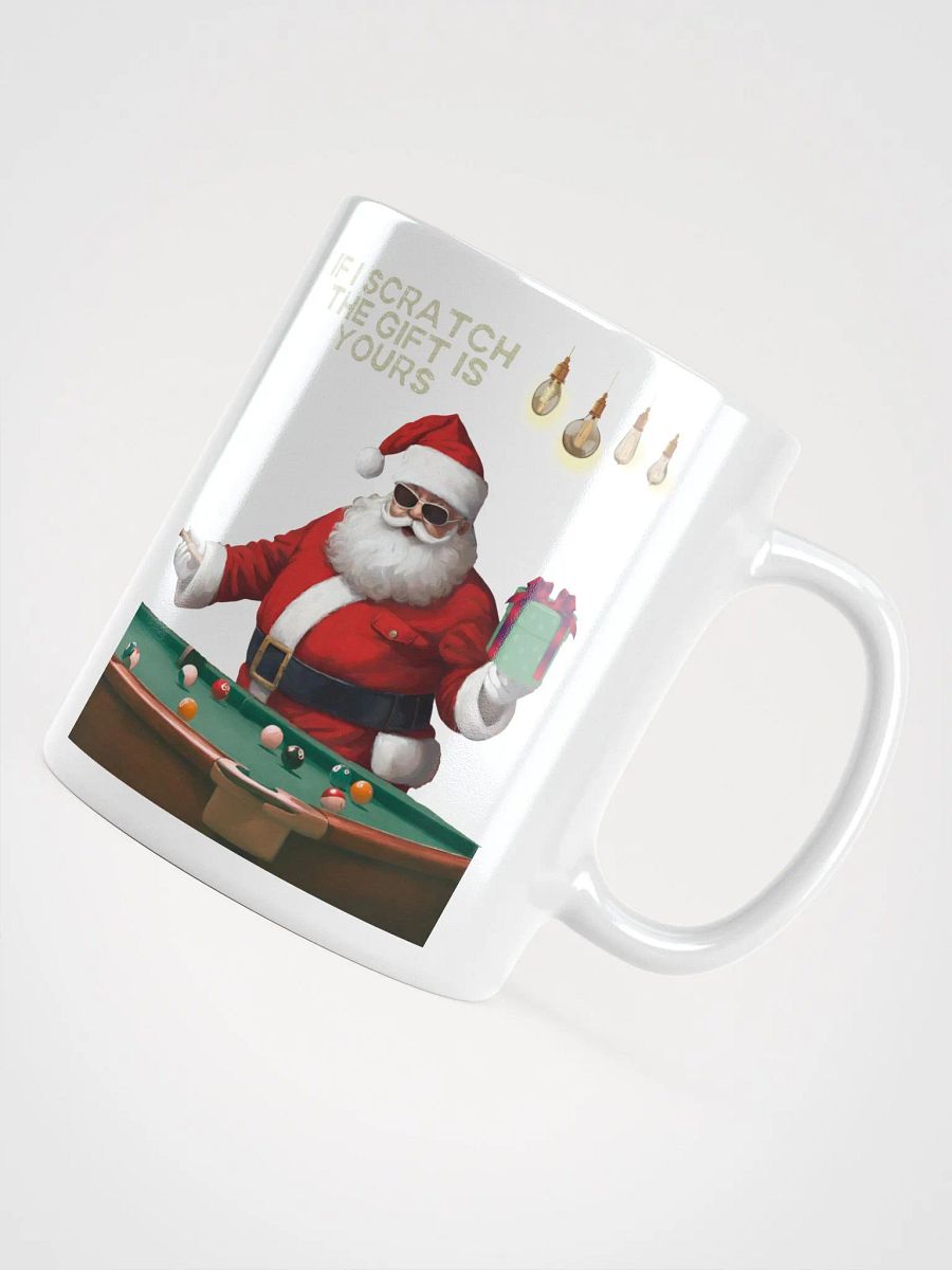 If I Scratch The Gift Is Yours - Pool Shark Santa White Mug product image (11)