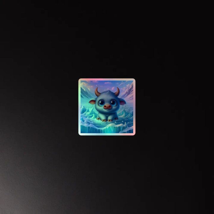 Whimsical Winter Yak Holographic Sticker Set product image (4)