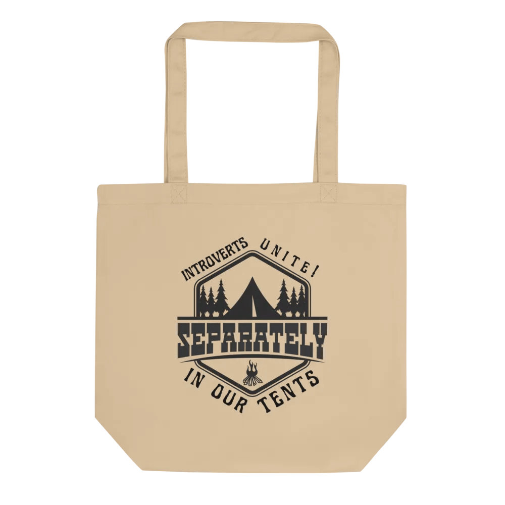 Funny sarcastic camping introvert canvas tote bag - 